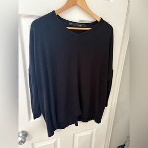Vero Moda oversized long sleeve v neck knit black size small